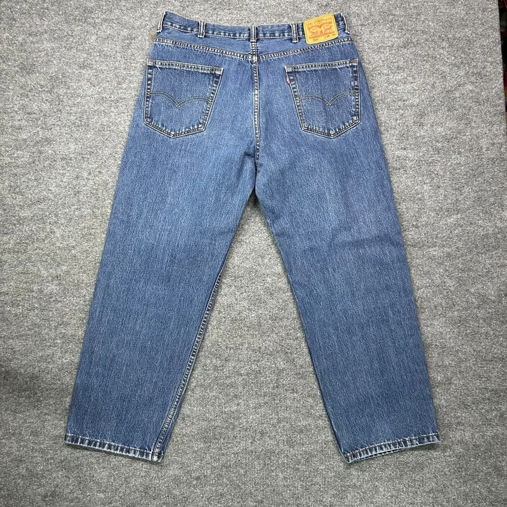 Levi's 550 Jeans Men's Blue Denim Pockets High Rise Relaxed Straight Fit - 38X30